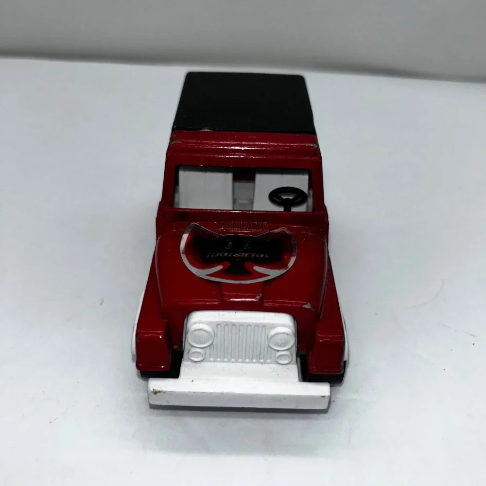 Vintage Tootsie Toy Red Diecast Jeep with Plastic Black Hardtop Cj7 4 x 4 Vintag
